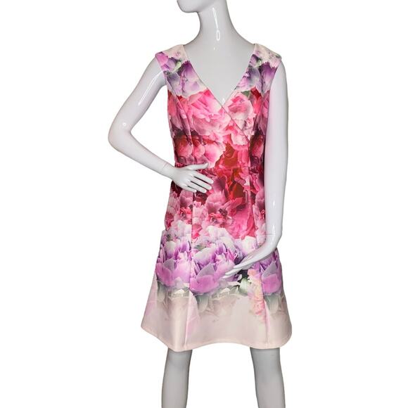 Adrianna Papell Floral Bodycon Sleeveless zippers on back Multicolor Siz… - Picture 1 of 14